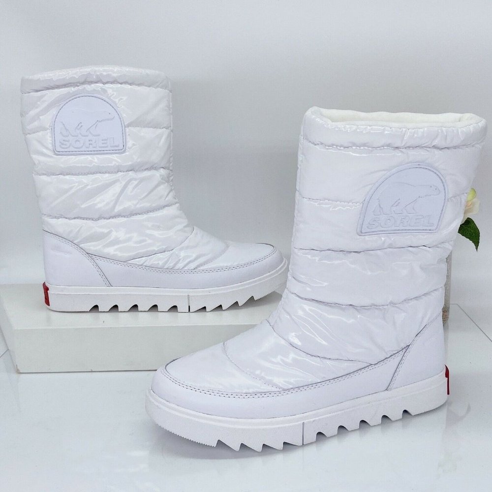 Sorel Joan of Arctic Next Lite Mid Puffy Waterproof Platform Snow Boot White 6.5